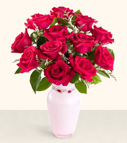 Karaman online çiçek gönderme sipariş  10 kirmizi gül cam yada mika vazo tanzim