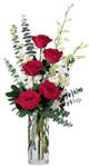  Karaman çiçek online çiçek siparişi  cam yada mika vazoda 5 adet kirmizi gül