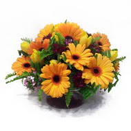 gerbera ve kir çiçek masa aranjmani  Karaman hediye sevgilime hediye çiçek 