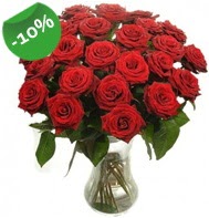 Vazo içerisinde 25 adet kırmızı gül  Karaman çiçek servisi , çiçekçi adresleri 