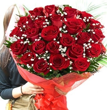 Kız isteme çiçeği buketi 33 adet kırmızı gül  Karaman hediye çiçek yolla 